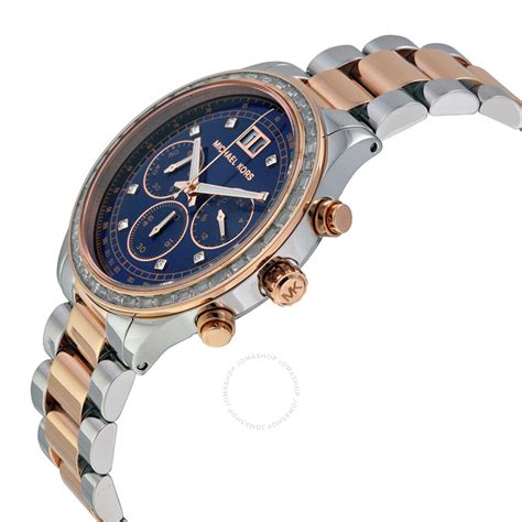 brinkley navy dial two tone michael kors|Women's Brinkley Chronograph Two.